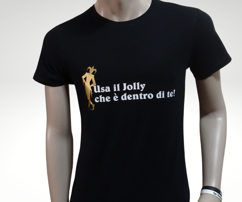 T-Shirt Manica Corta Nera - Slogan Uomo
