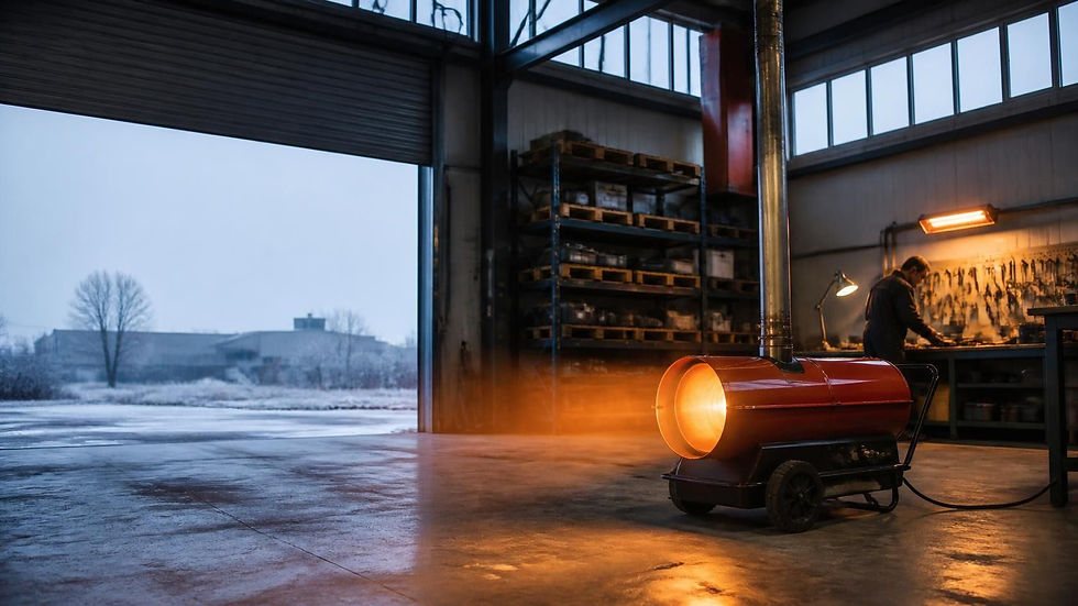 Riscaldare officine e capannoni: generatori d'aria calda e soluzioni per lavorare al caldo