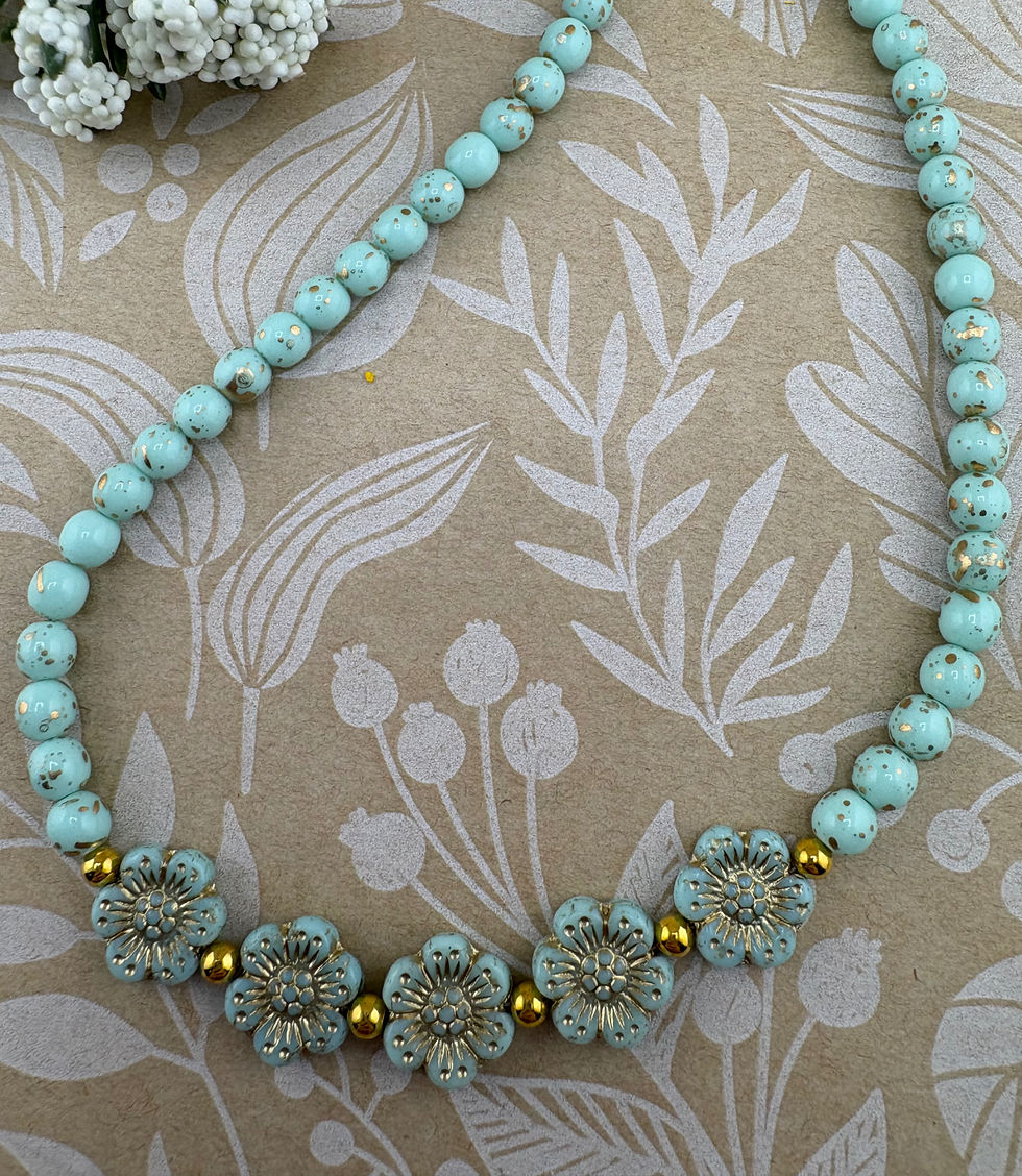 Mint Czech Glass Necklace