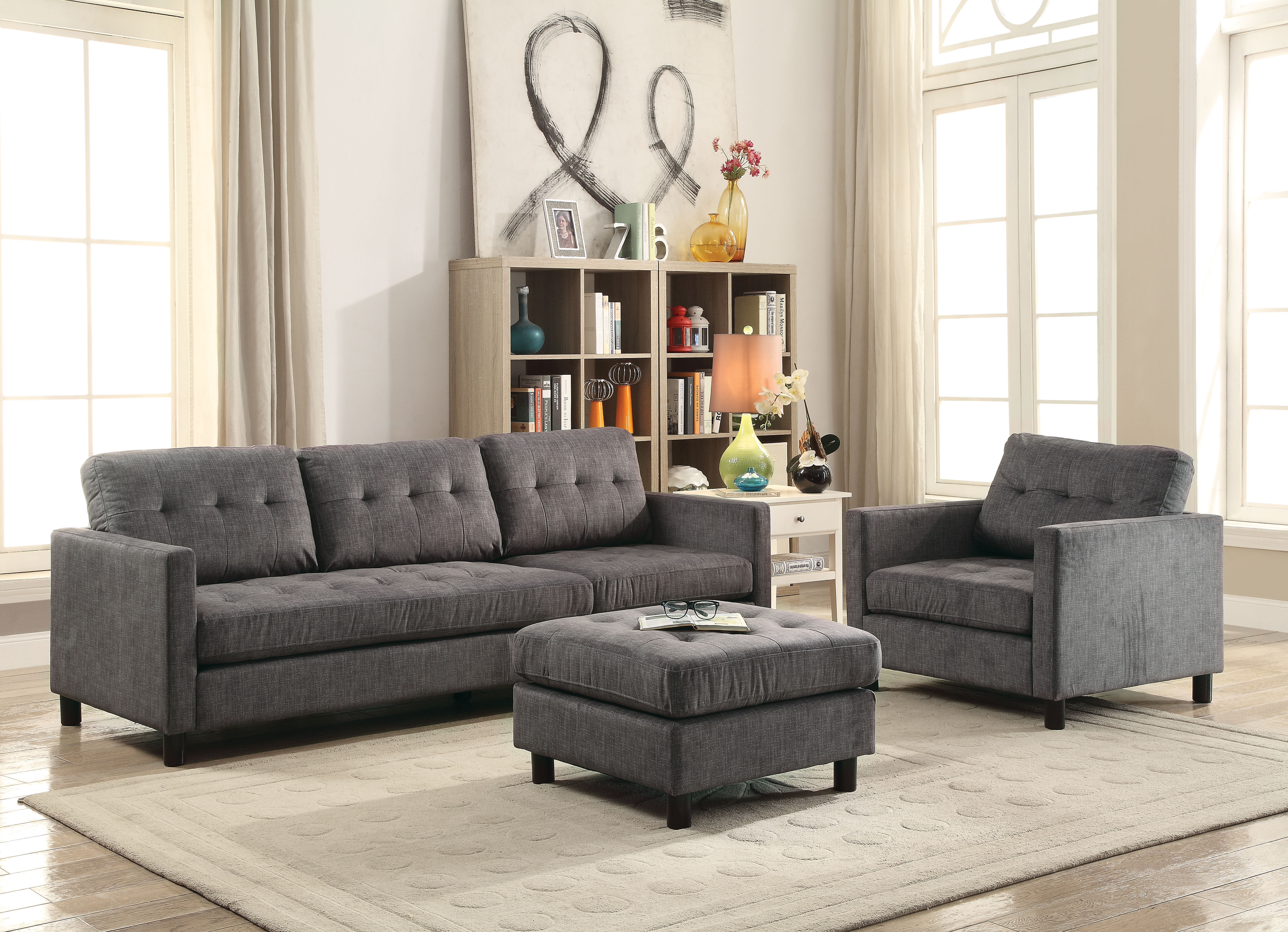 Reversible Sectional Sofa & Ottoman