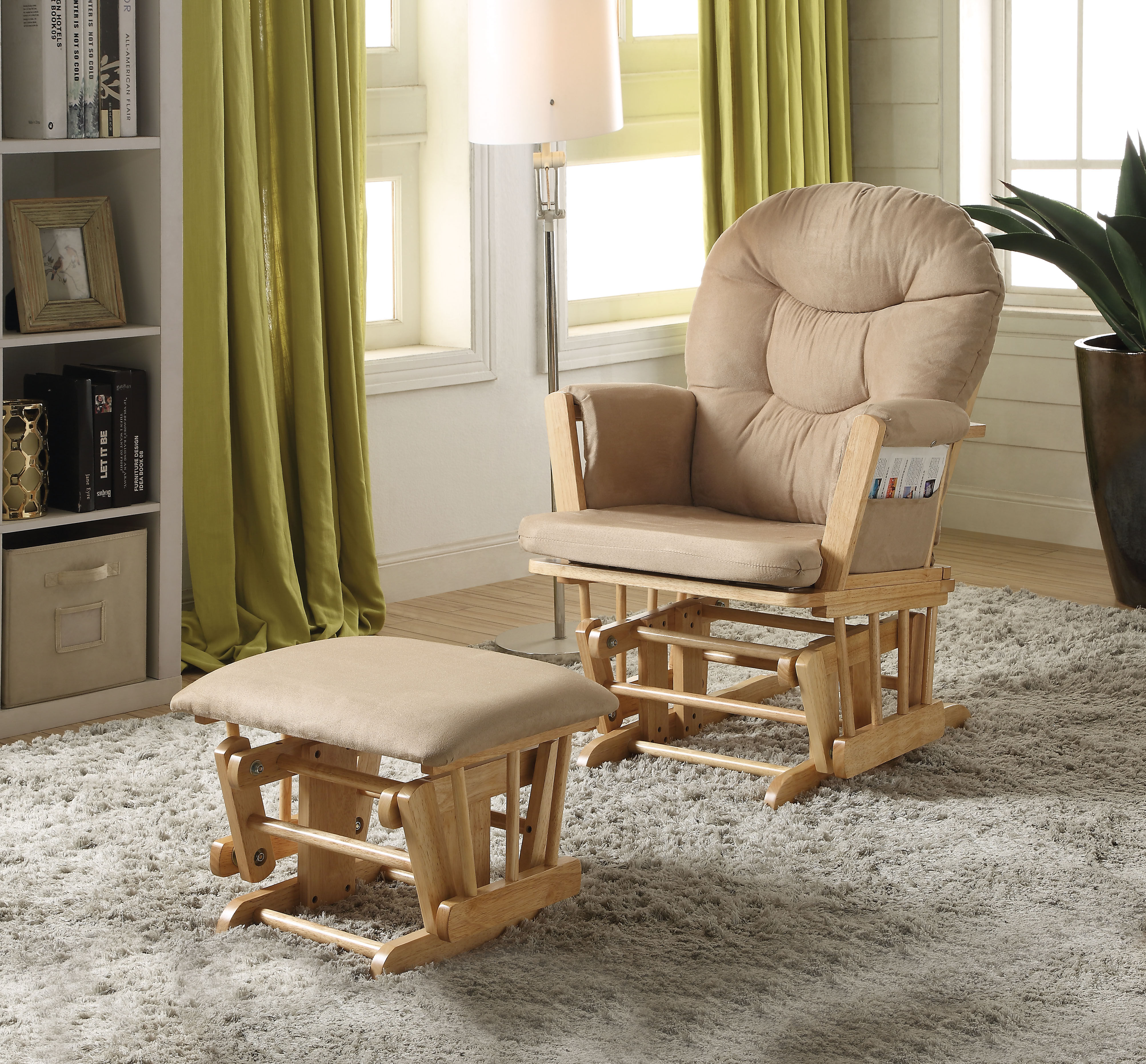 2Pc Pk Glider Chair & Ottoman