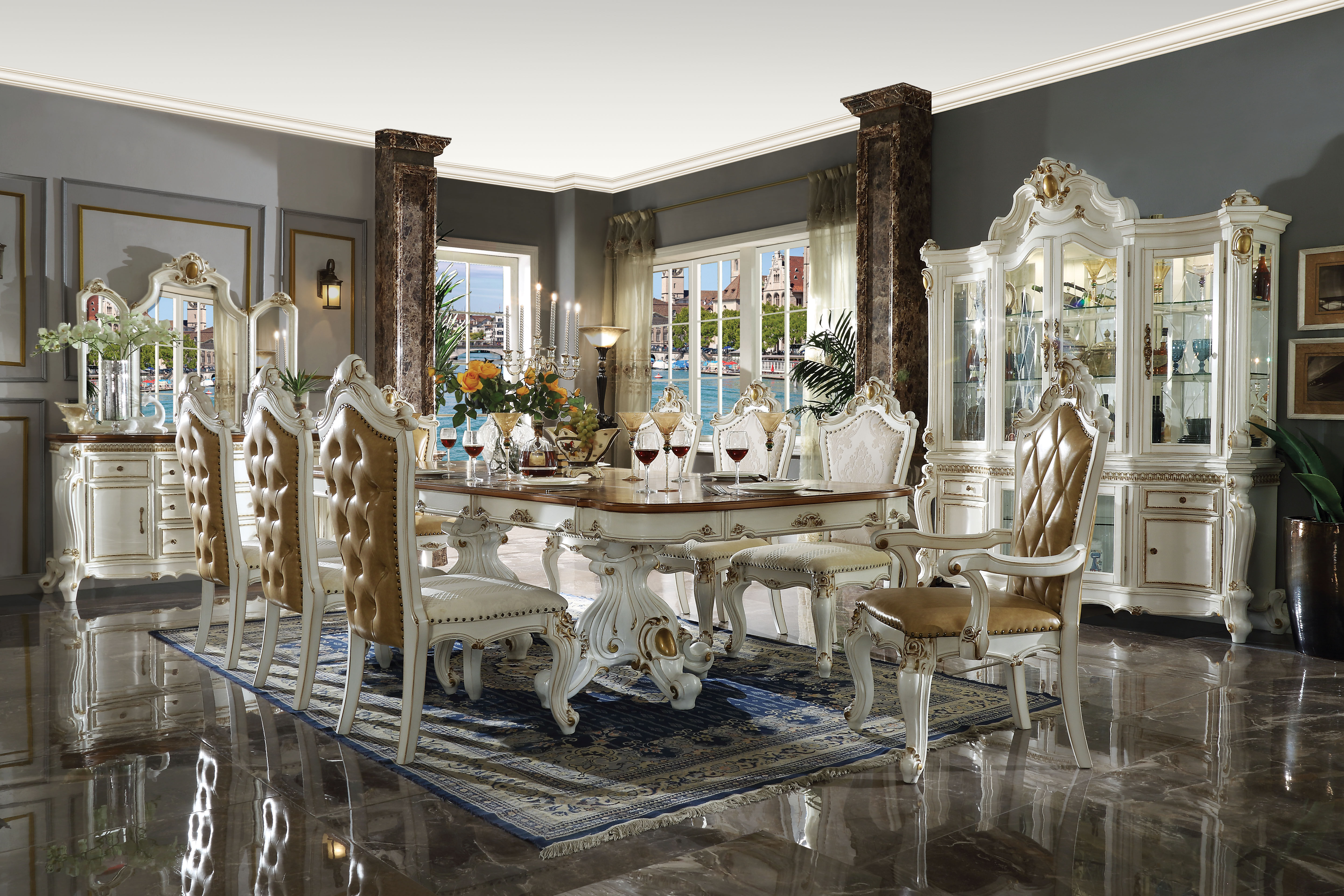 Dining Table w/Double Pedestal