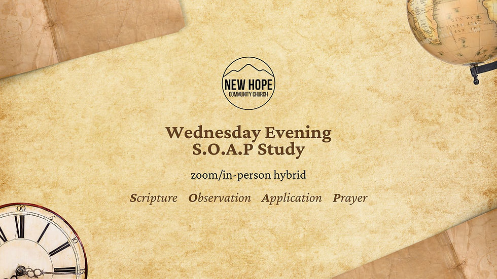 Wednesday S.O.A.P. Study