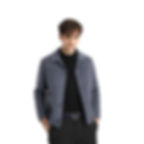 a blue leather men's belt with silver buckle 