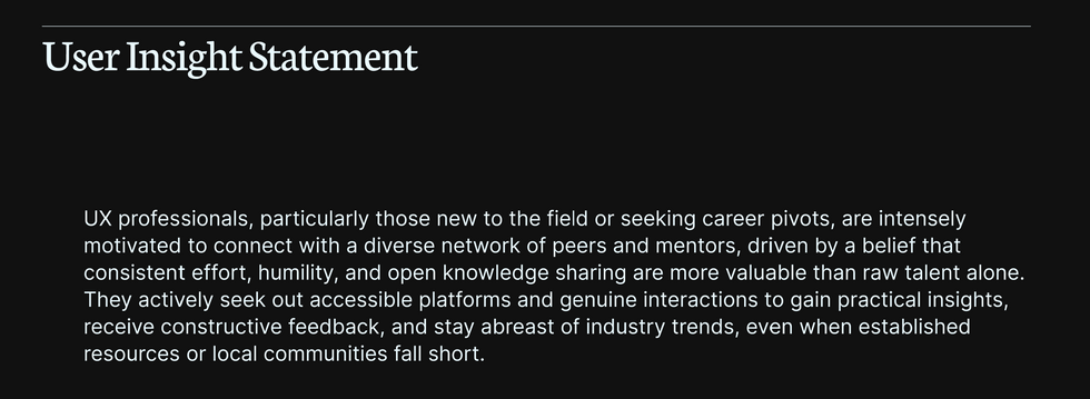 User Insight Statement