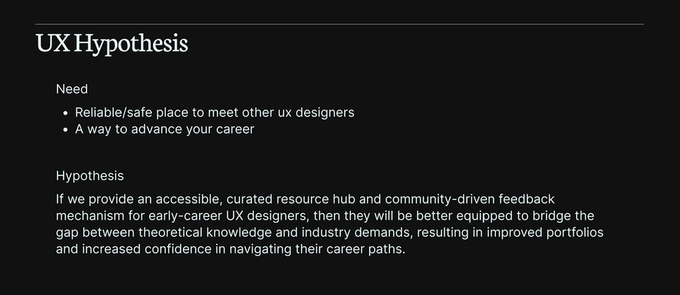 UX Hypothesis