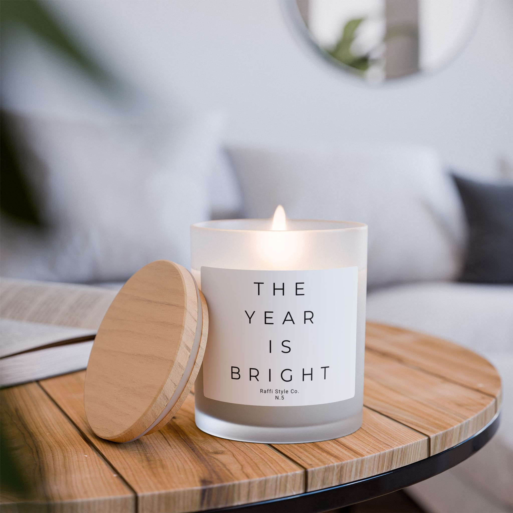 The New Year Is Bright -  Frosted Glass Candle, 11oz