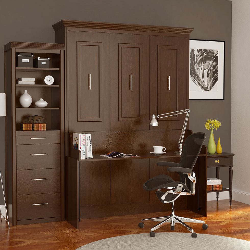 Thumbnail: Coventry Queen Wall Bed with Desk and 1 Storage Tower