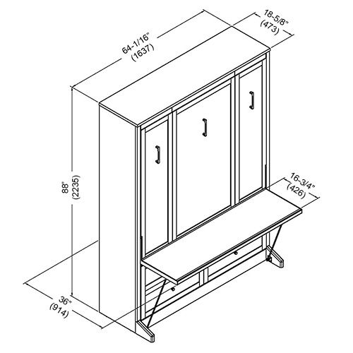 Thumbnail: Azores Queen Wall Bed with Desk