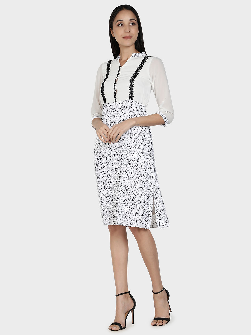 Thumbnail: Floral B&W Dress