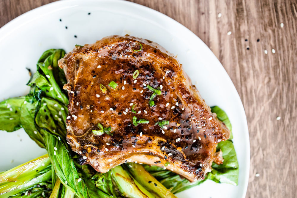 Honey Miso Glazed Pork Chops