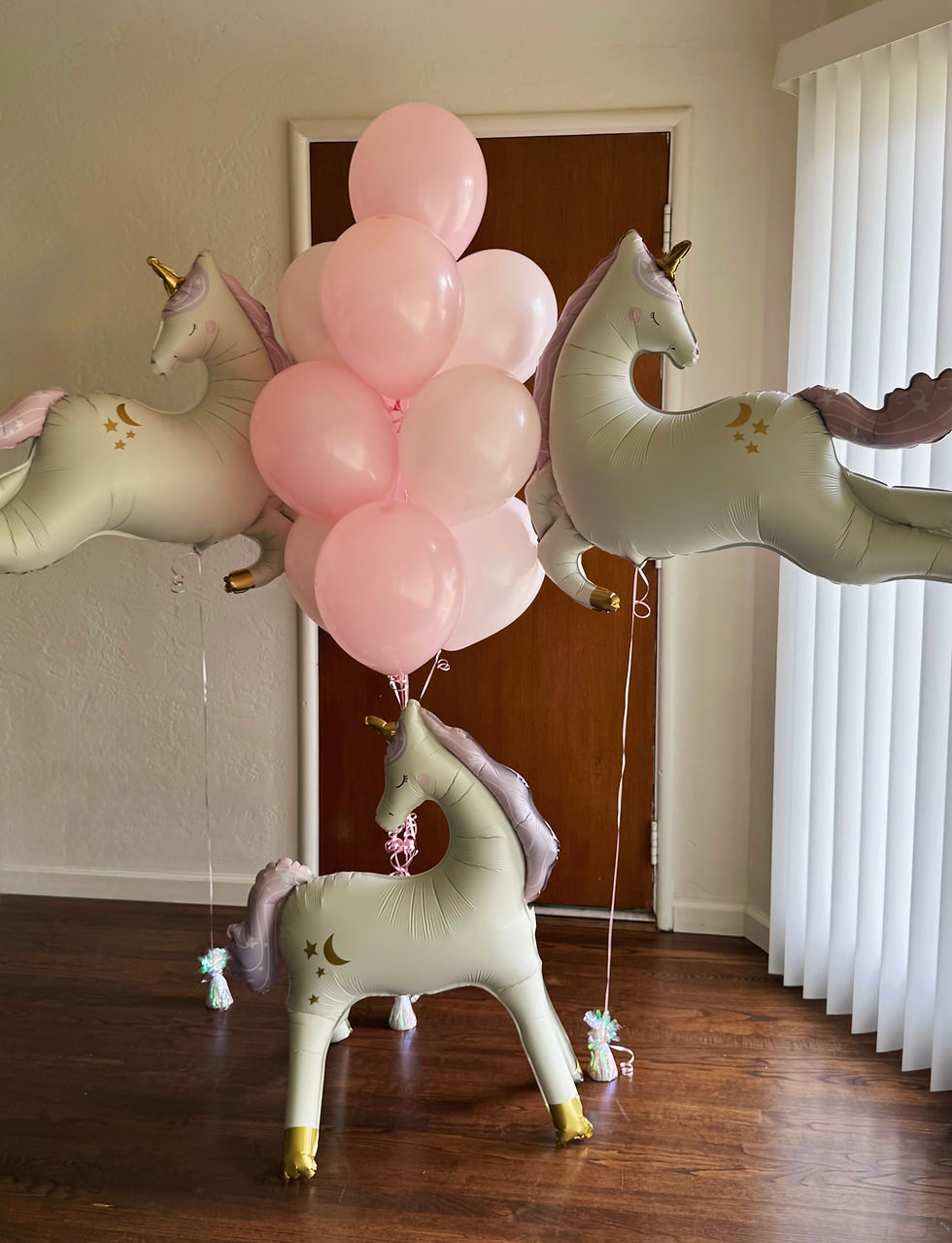 Helium balloon with unicorn