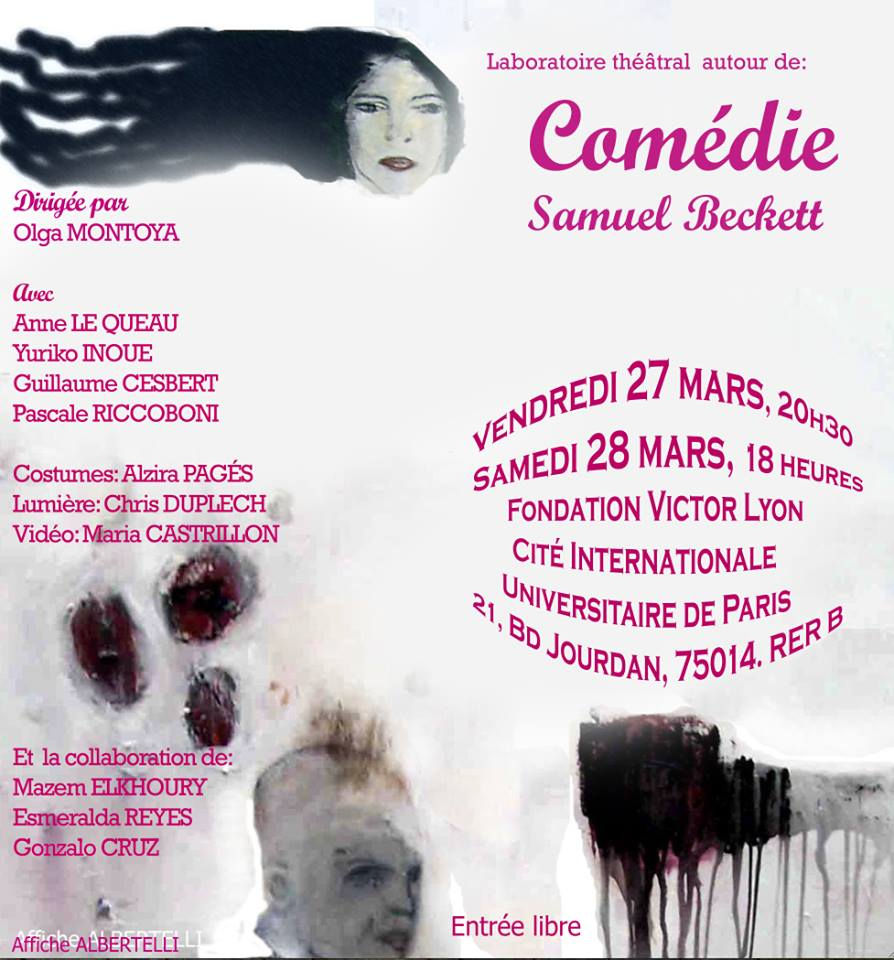 "Comédie" S. Beckett. Mise en scène Olga Montoya.