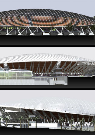 Dessin du concept Stadium Animal à Las Palmas par Court Architecture pour le concours.