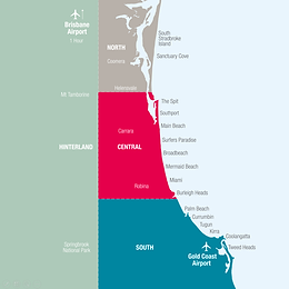 Differences between the Northern, Western, Central and Southern Gold Coast explained.