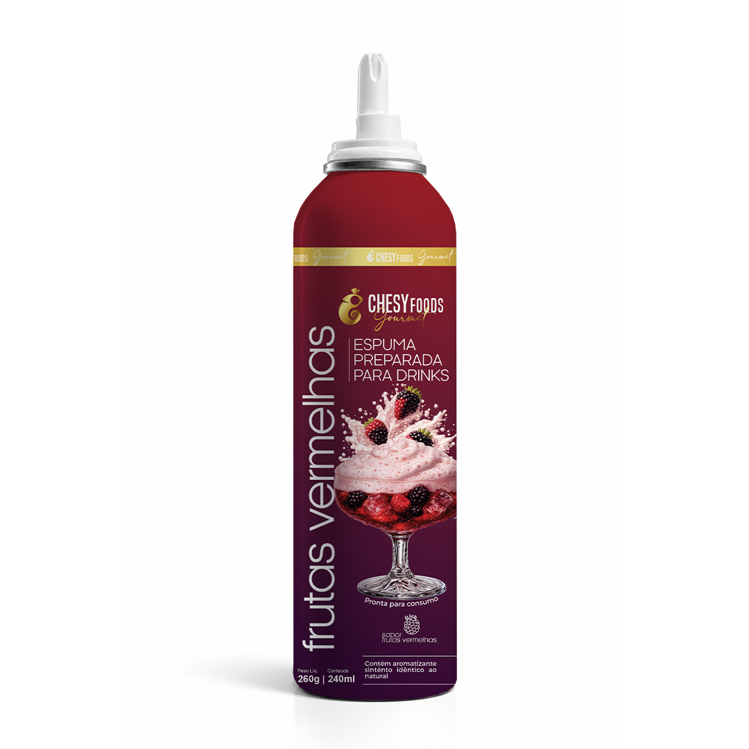 Chesy Foods Espuma Preparada Para Drink - Sabor Frutas Vermelhas