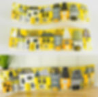 Cornish Fused Glass Yellow and grey retro decor