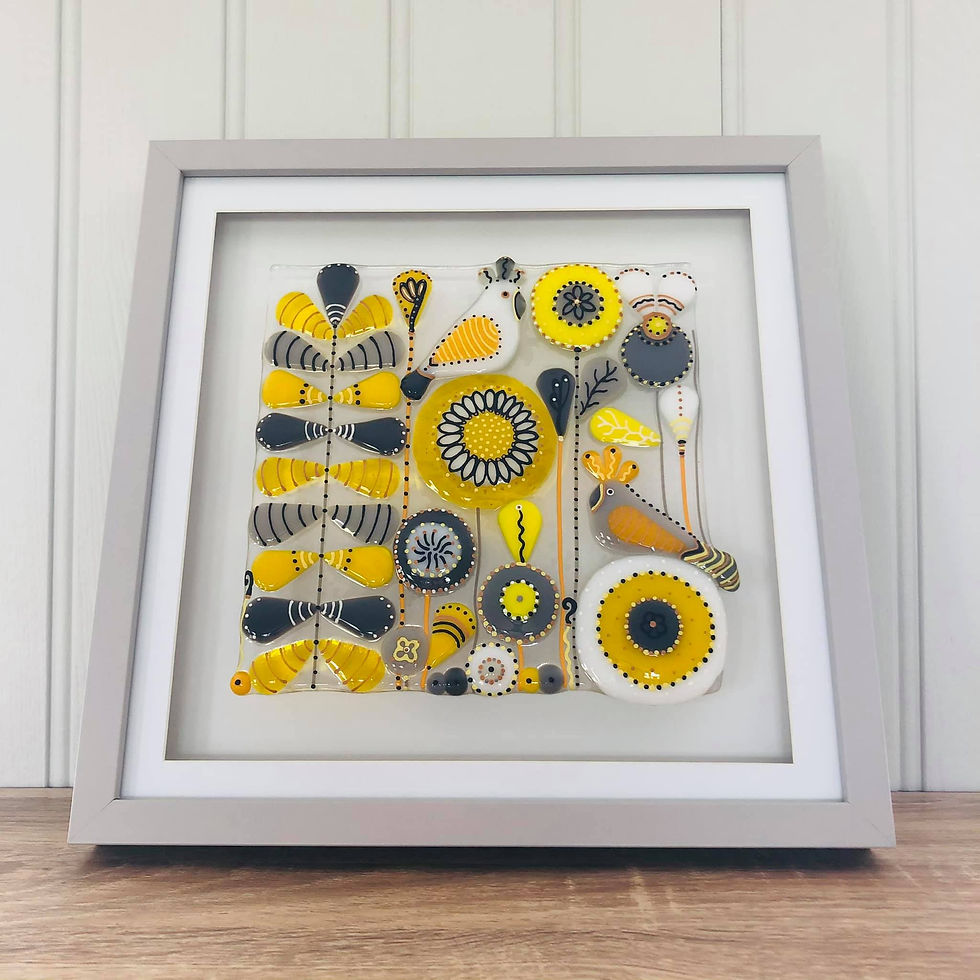 Fused Glass Retro Flowers