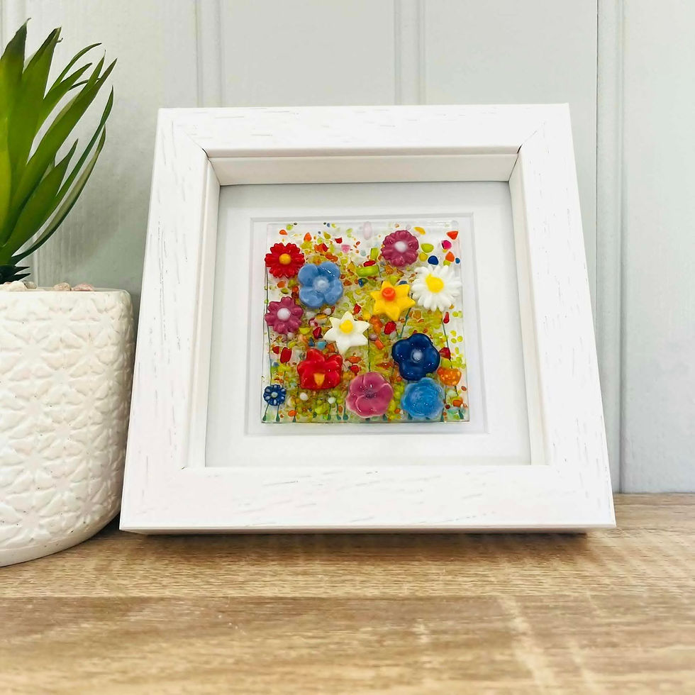 Cornish Fused glass floral art