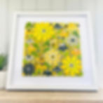 Cornish Fused Glass Yellow and grey retro decor