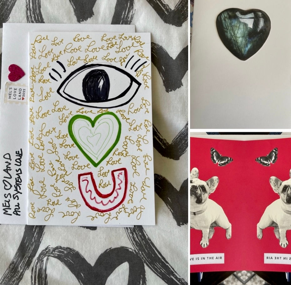 Spreading Love. Mel's Love Land Heart Card Love Project. Artists come together to create cards and give love.