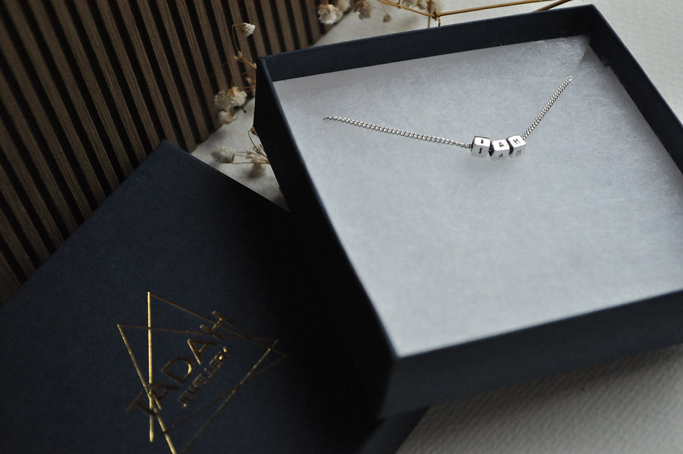 Thumbnail: Personalised Spinning cube necklace