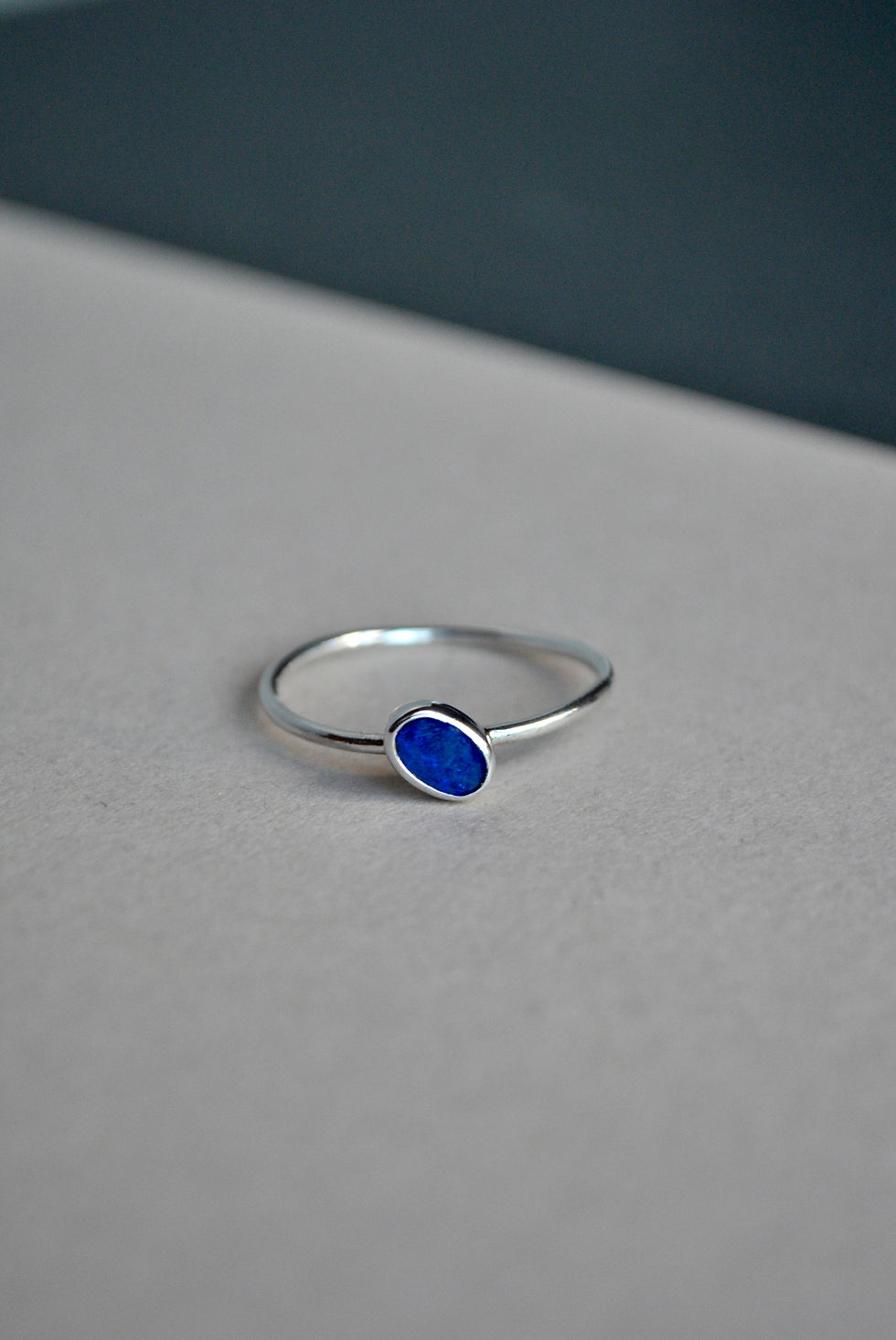 Thumbnail: delicate handmade silver opal ring