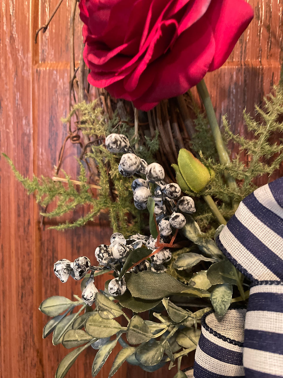 Thumbnail: Close of the Wild Blueberries on "A Wild 4th" Wreath at Lula Boo's Crafting Company