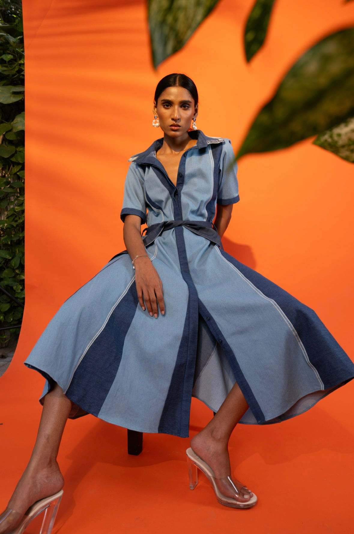 Indigo orbit denim dress 