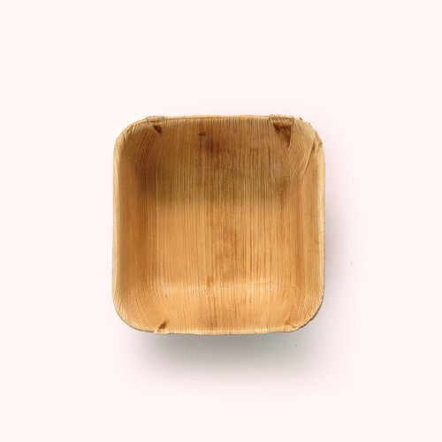 14cm Palm Leaf Square Bowls (5 piece) Earthware