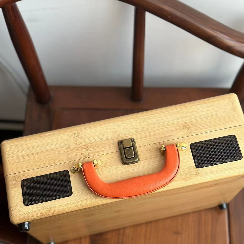 Thumbnail: Portable Vintage Vinyl Record Player with Bluetooth Speaker