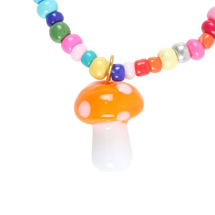 Thumbnail: Funky Fungi Mushroom Beaded Charm Bracelet
