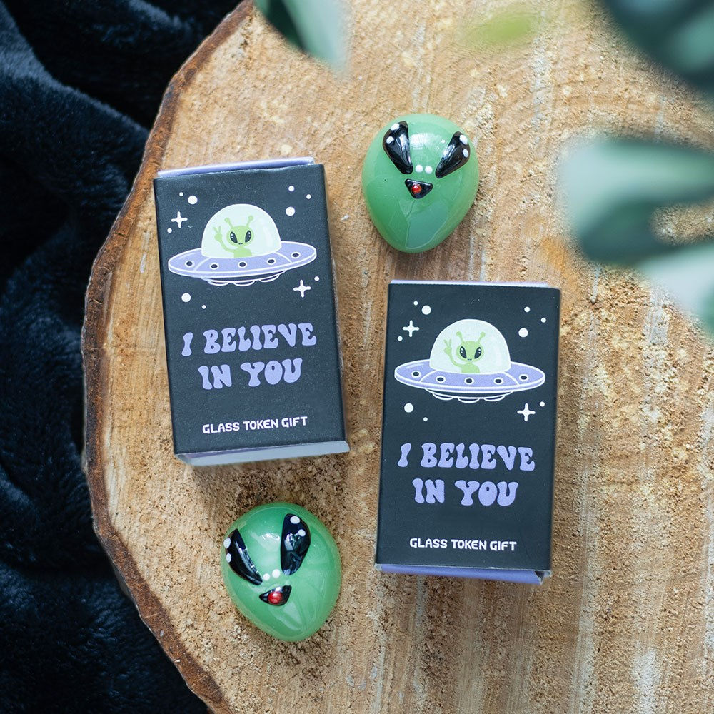 Cute Glass Alien Pocket Token