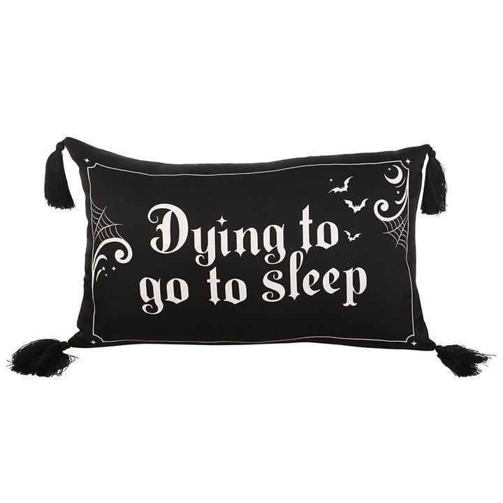 Thumbnail: Dying To Go To Sleep Satin Cushion