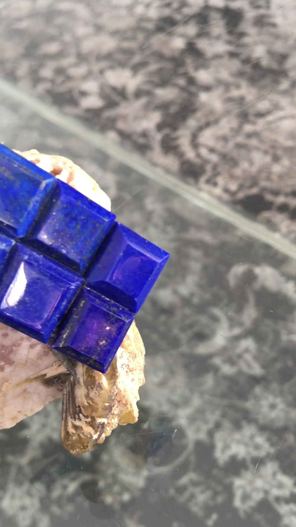 Thumbnail: Solid Lapis Lazuli and Mother of Pearl Necklace, Guarantee High Quality Lapis