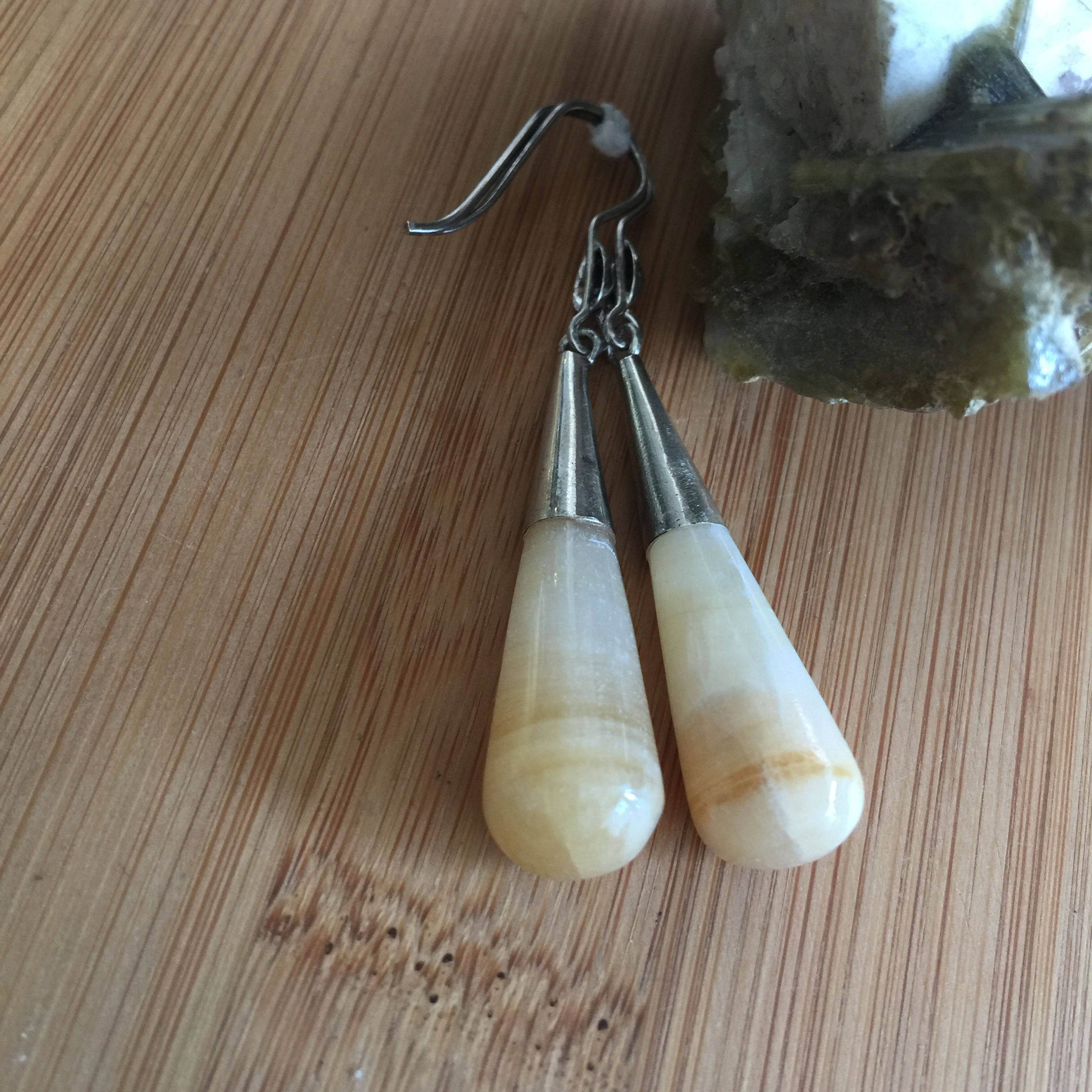 Gemstone Drop Earing, Sterling Silver