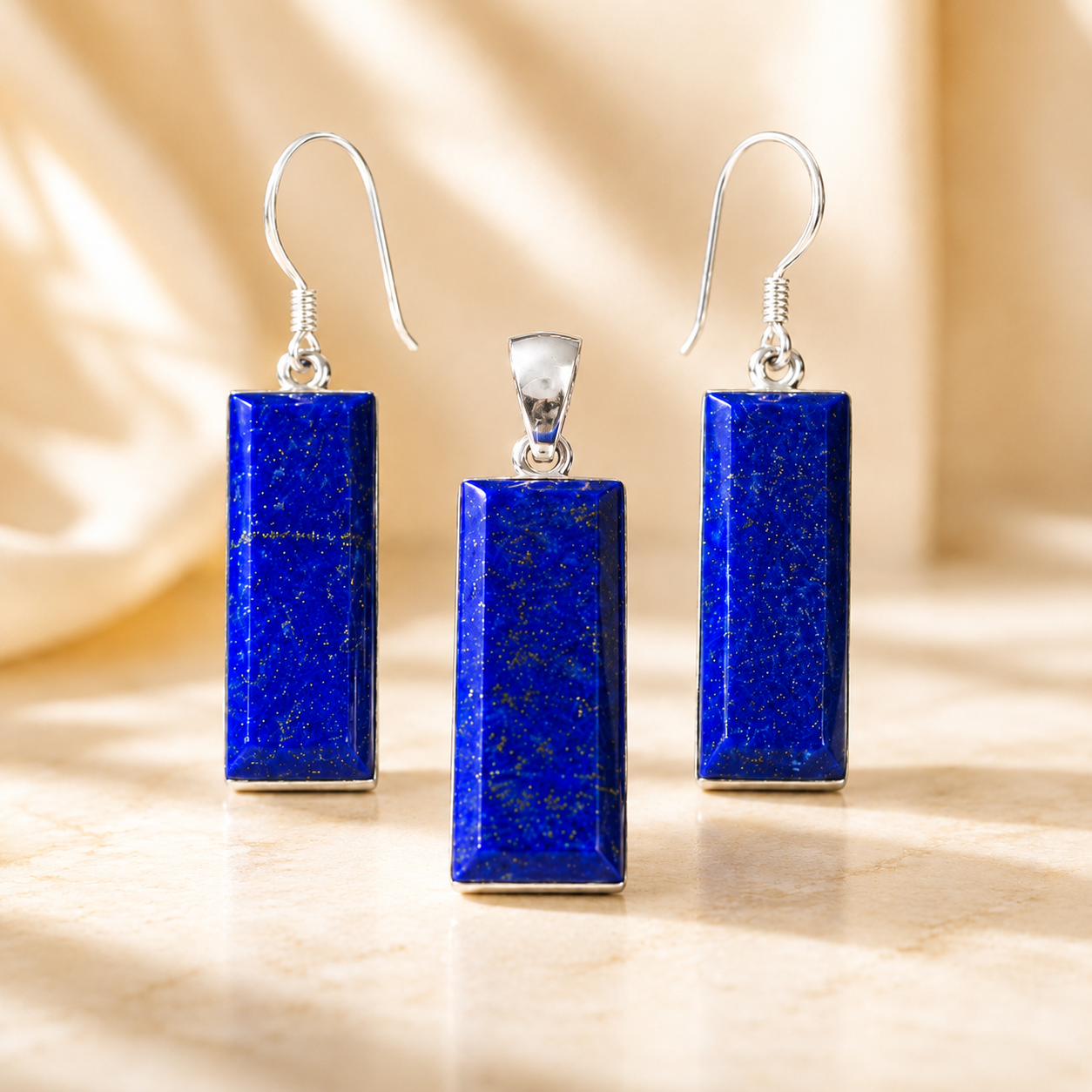 Genuine Lapis Lazuli and Sterling Silver Set