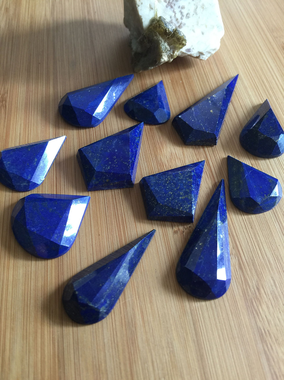 Thumbnail: A lot of 11 Genuine Lapis Lazuli Stone, High Quality Faceted Lapis Lazuli