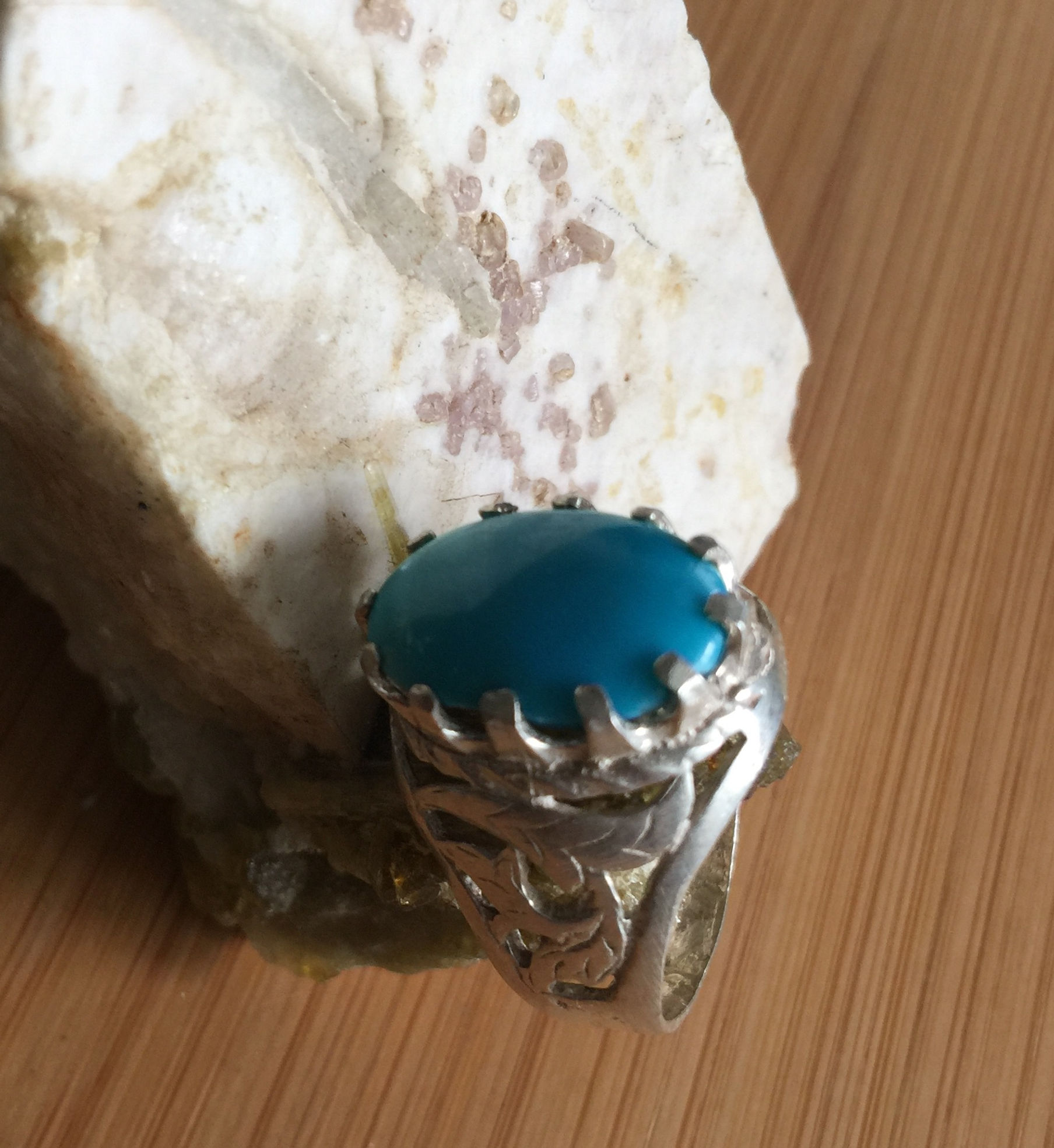 Vintage Turquoise Ring, Sterling Silver