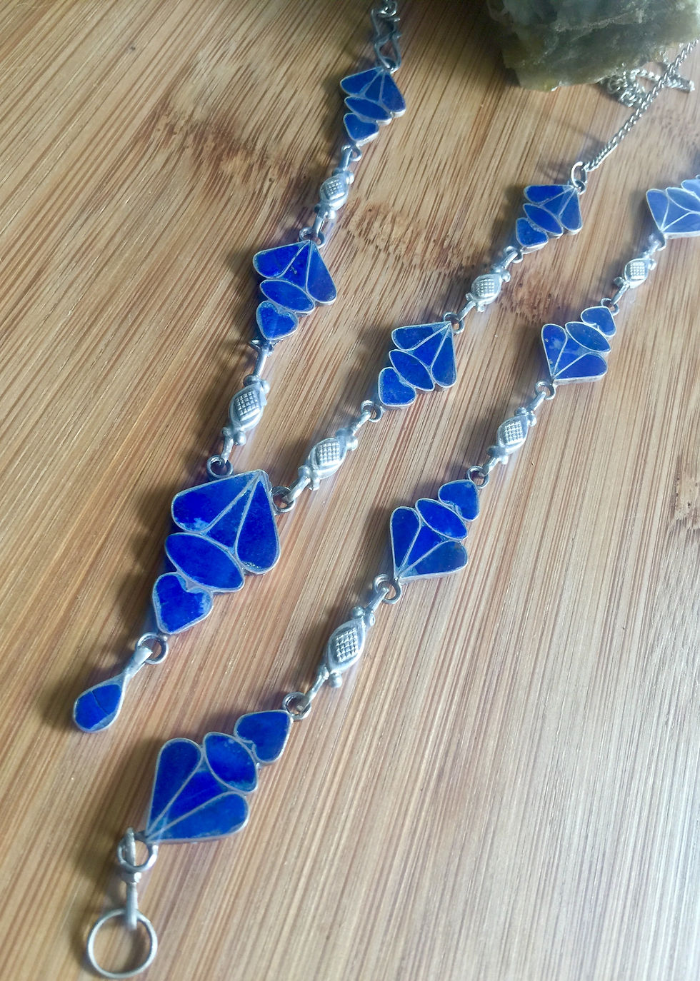 Genuine Lapis Lazuli Set, Sterling Silver