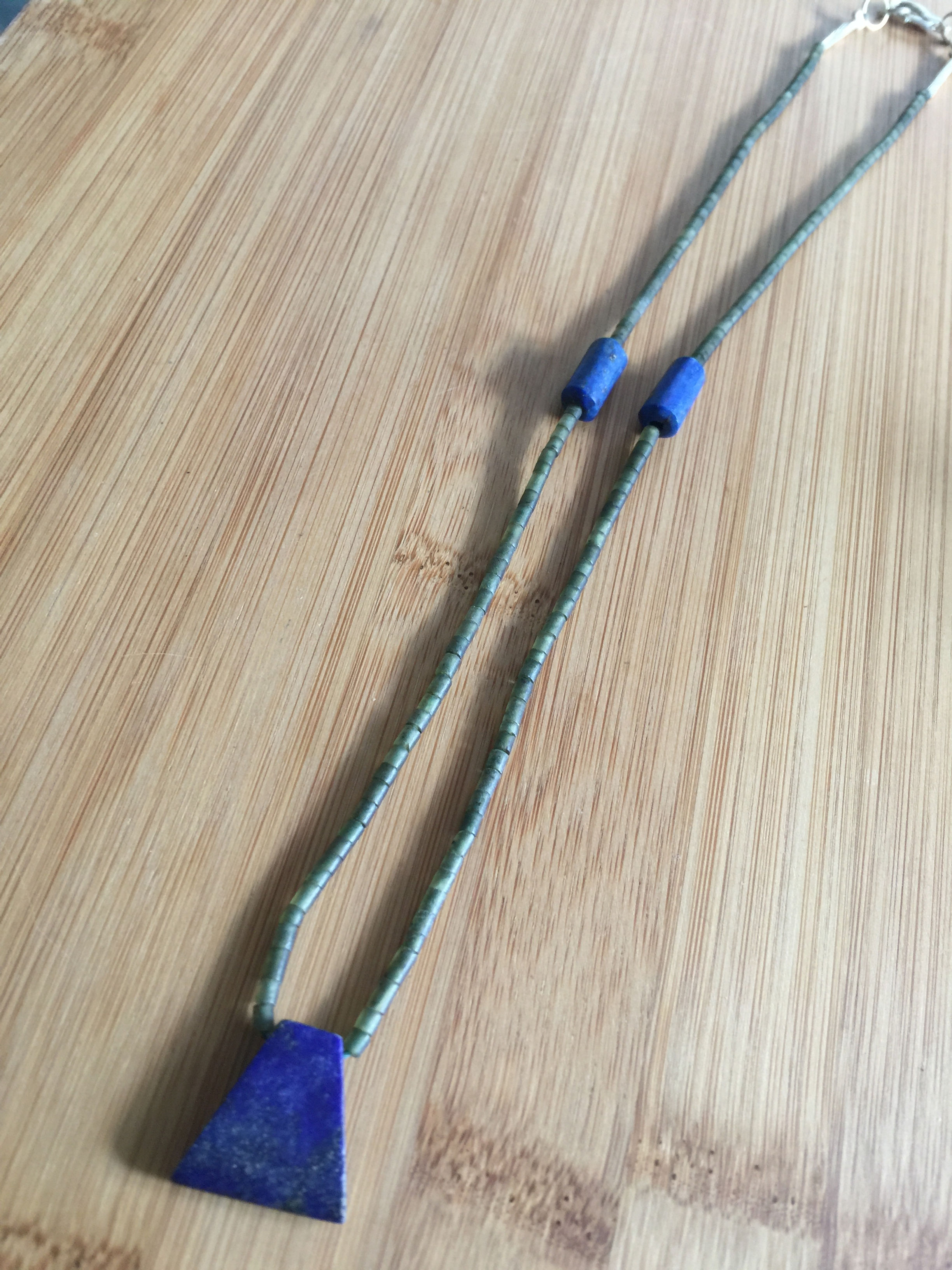 Lapis Lazuli and Jade Tiny beads Choker, All Natural Stone