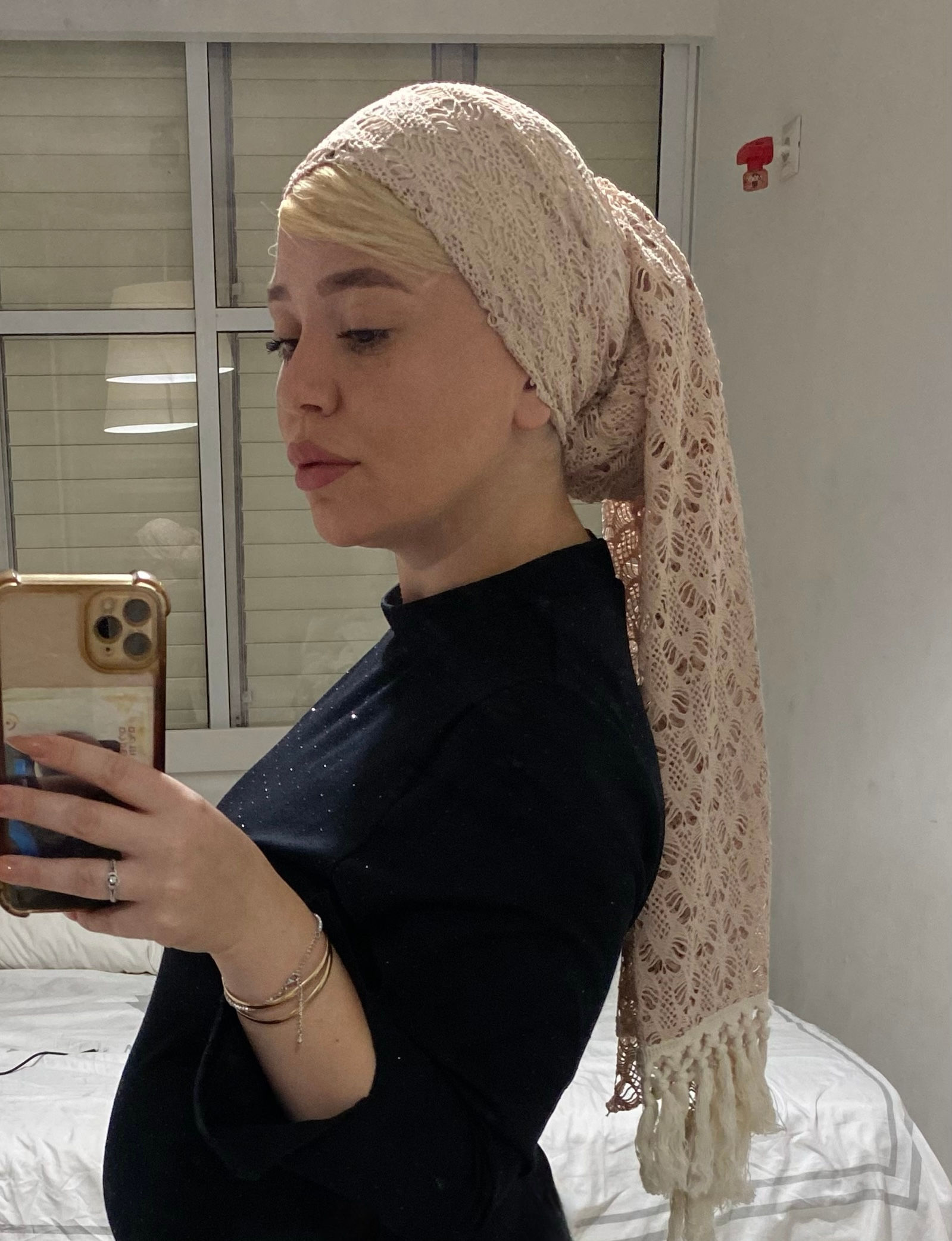 דגם חבלים צבע מוקה בהיר