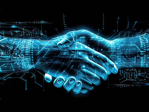 Digital rendering of two hands shaking