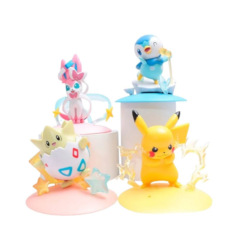 Figura- Pikachu / Togepi / Piplup / Sylveon PT Pokémon Anime Unidad tg