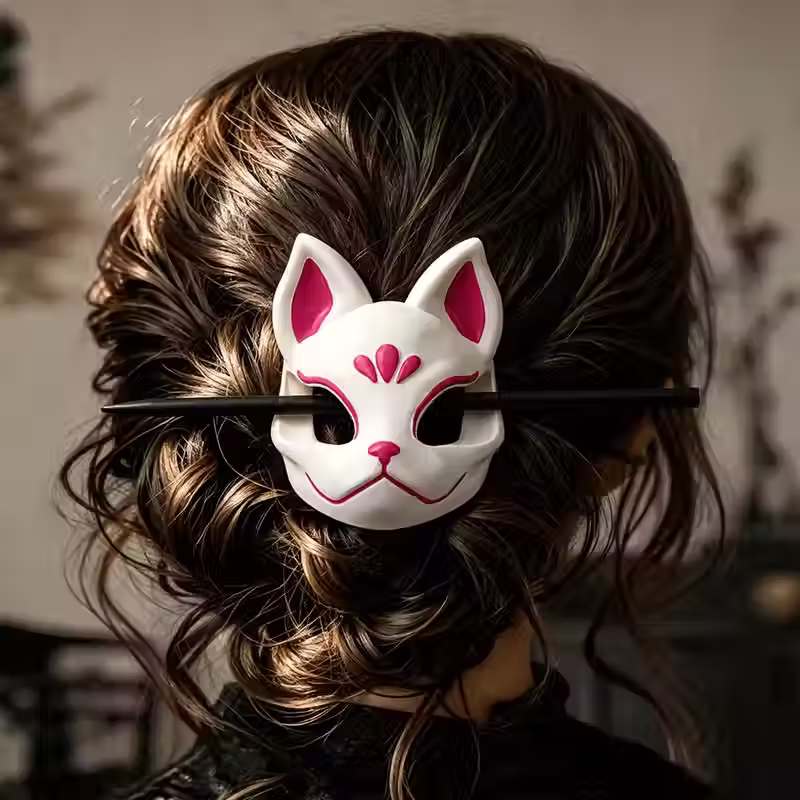 Pinza de Cabello - Máscara de Zorro Demon Slayer "