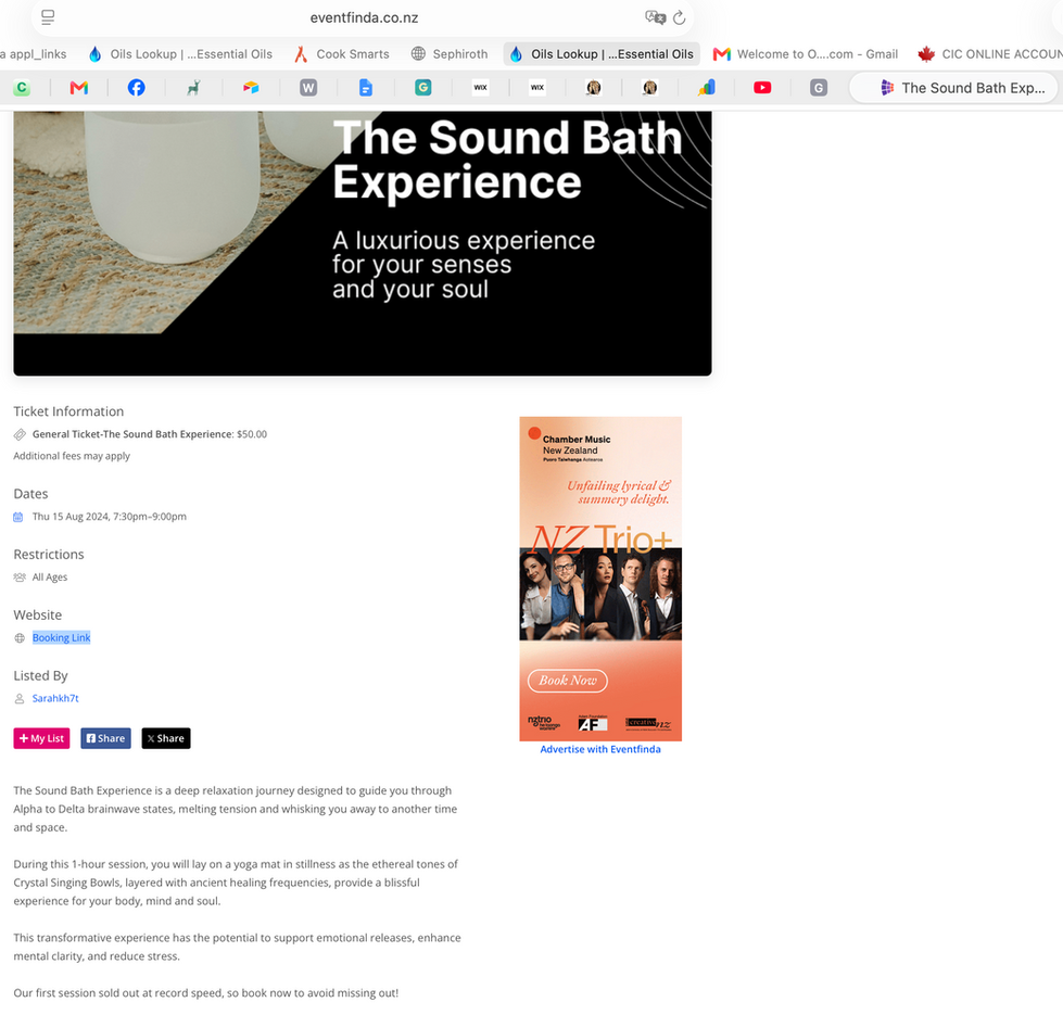 Eventfinda listing for The Sound Bath Experience by Vibe Alchemy and Float Culture Auckland