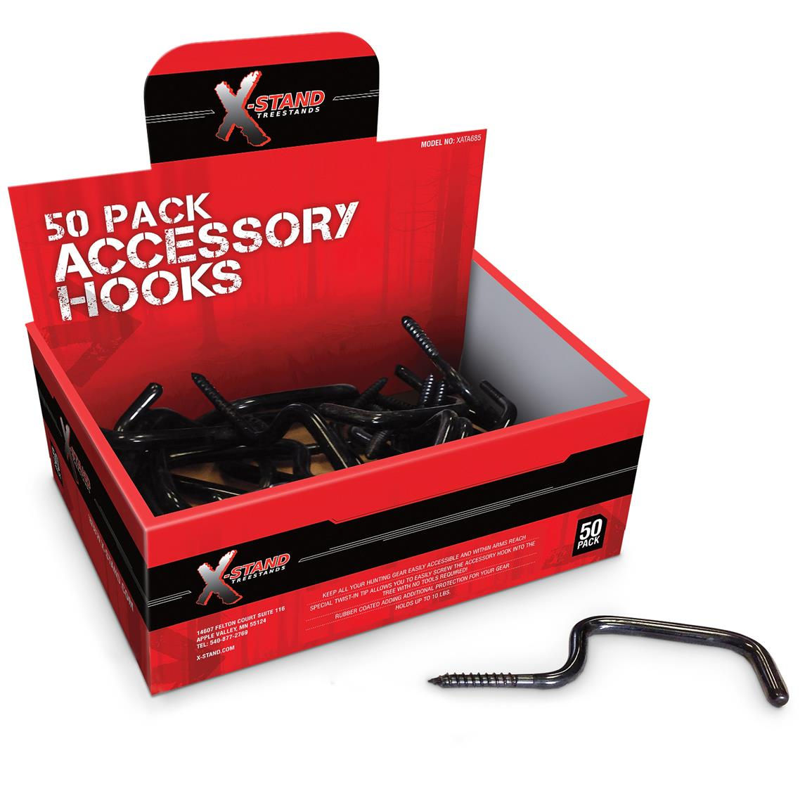 X-Stand Accessory Hooks, 50 Pack