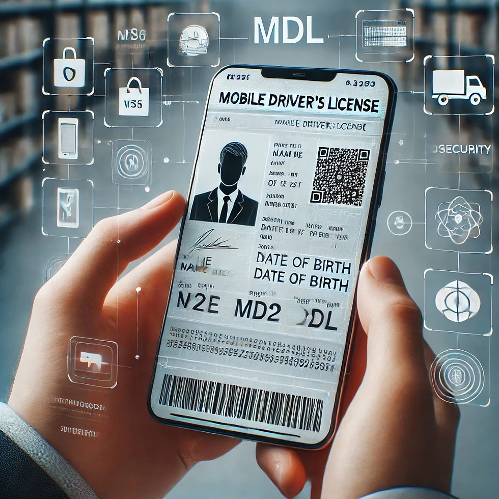 Image of a driver license on a phone