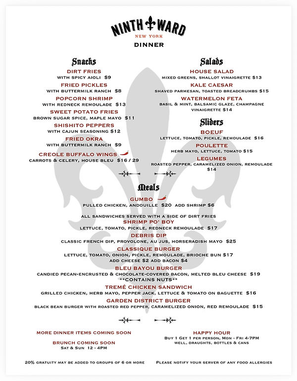 Dinner Menu