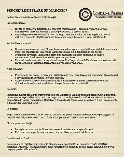PERCHE' REGISTRARE UN MARCHIO